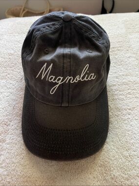 Magnolia Black Baseball Cap with White Script